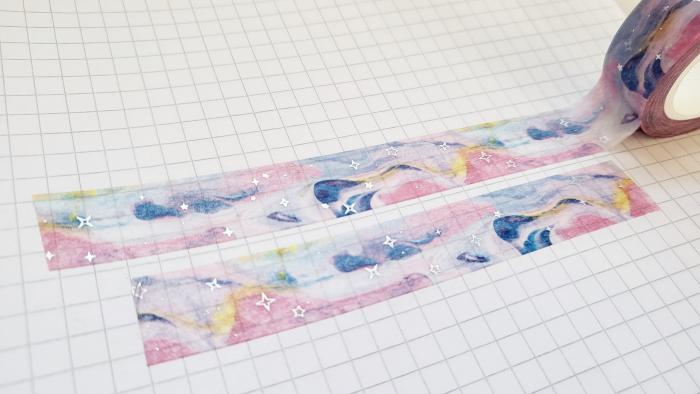 Washi Tape Marmor Rosa Blau
